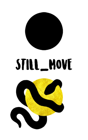 Still move logo with moon and snake and sun