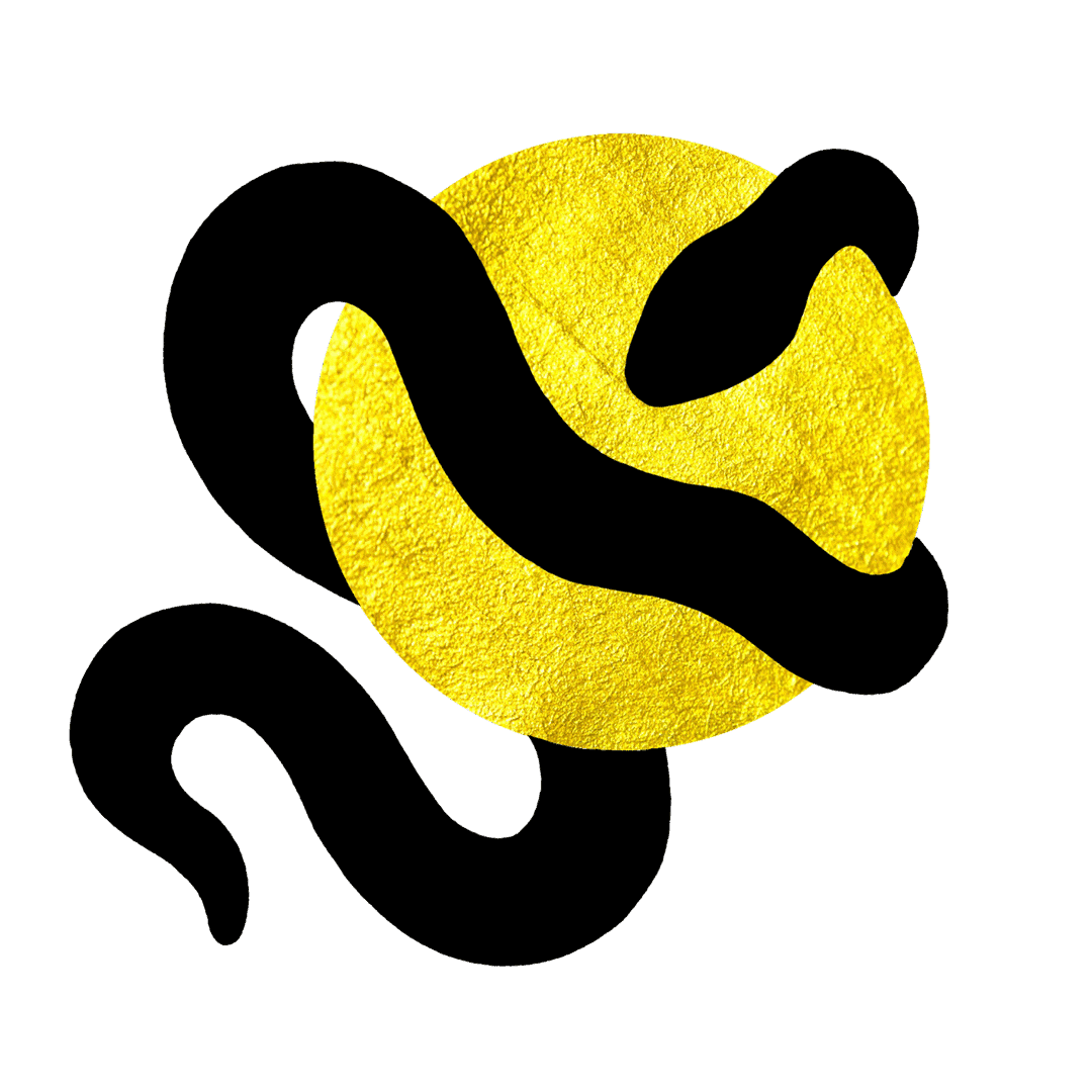 Sue Everett logo with snake and sun